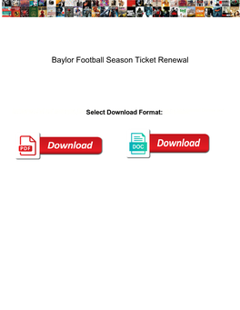 Baylor Football Season Ticket Renewal