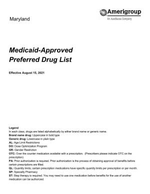 Medicaid-Approved Preferred Drug List