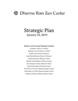 Dharma Rain Zen Center Strategic Plan