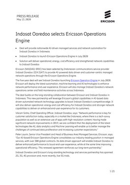 Indosat Ooredoo Selects Ericsson Operations Engine