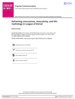Reframing Concussions, Masculinity, and NFL Mythology in League of Denial