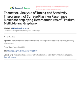 Theoretical Analysis of Tuning and Sensitivity Improvement of Surface Plasmon Resonance Biosensor Employing Heterostructures of Titanium Disilicide and Graphene