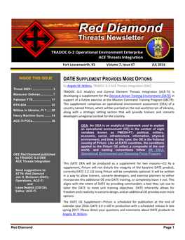 Red Diamond Threats Newsletter