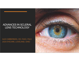 Gibberman – Advances in Scleral Lens Technology
