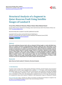 Structural Analysis of a Segment in Qatar-Kazerun Fault Using Satellite Images of Landsat 8