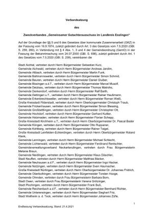 Gemeinsamer Gutachterausschuss Im Landkreis Esslingen“