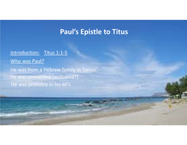 Paul's Epistle to Titus