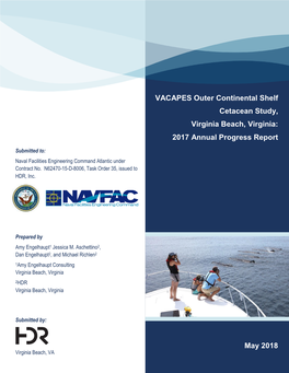 May 2018 VACAPES Outer Continental Shelf Cetacean Study