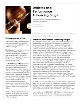 Athletes and Performance Enhancing Drugs