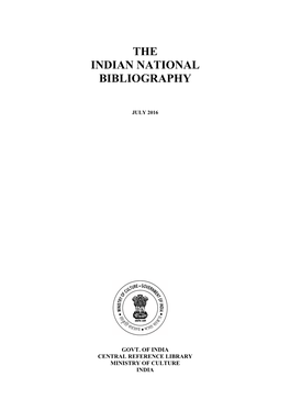 The Indian National Bibliography