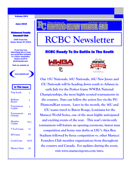 RCBC Newsletter