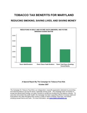 Tobacco Tax Benefits for Maryland