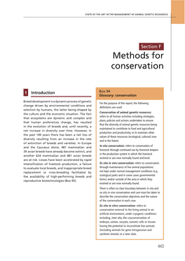 Methods for Conservation