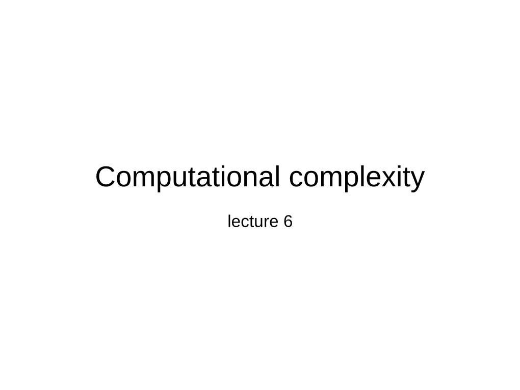 Computational Complexity