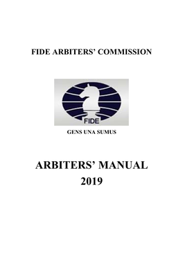 Arbiters' Manual 2019