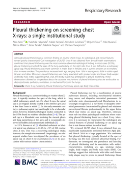 Pleural Thickening on Screening Chest X-Rays