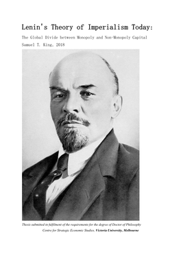 Lenin's Theory of Imperialism Today