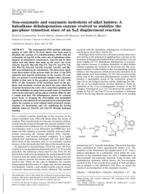 Non-Enzymatic and Enzymatic Hydrolysis of Alkyl Halides
