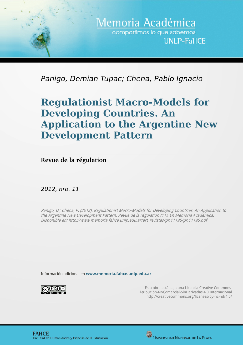 Regulationist Macro-Models for Developing Countries. an Application to the Argentine New Development Pattern