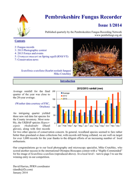 Pembrokeshire Fungus Recorder Issue 1/2014