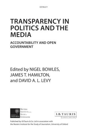 Transparency in Politics and the Media a Ccountability and Open Government