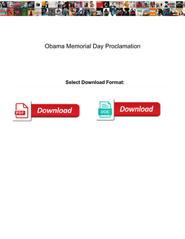 Obama Memorial Day Proclamation