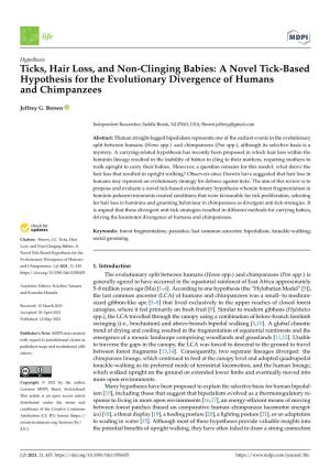 Ticks, Hair Loss, and Non-Clinging Babies: a Novel Tick-Based Hypothesis for the Evolutionary Divergence of Humans and Chimpanzees
