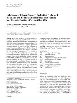 Relationship Between Sensory Evaluation Performed by Italian and Spanish Official Panels and Volatile and Phenolic Profiles of Virgin Olive Oils