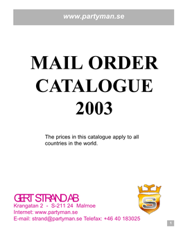 Mail Order Catalogue 2003