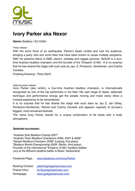 Ivory Parker Aka Nexor