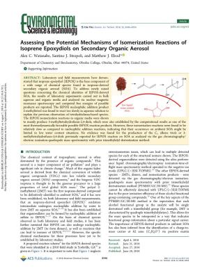 Assessing the Potential Mechanisms of Isomerization Reactions of Isoprene Epoxydiols on Secondary Organic Aerosol Alex C