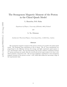 The Strangeness Magnetic Moment of the Proton in the Chiral Quark Model