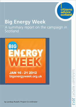 Big Energy Week Big Energy by Lyndsay Russell, Project Co-Ordinator by Lyndsay Contents