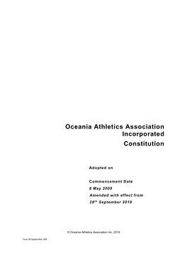 Oceania Athletics Association Constitution