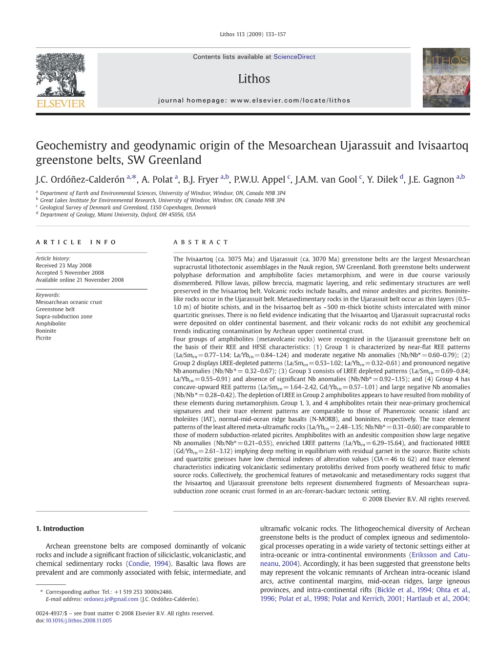 Geochemistry and Geodynamic Origin of the Mesoarchean Ujarassuit and Ivisaartoq Greenstone Belts, SW Greenland