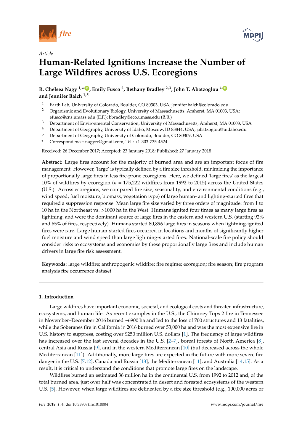 Human-Related Ignitions Increase the Number of Large Wildfires Across