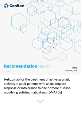 Ixekizumab for the Treatment of Active Psoriatic Arthritis in Adult Patients