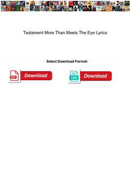 Testament More Than Meets the Eye Lyrics