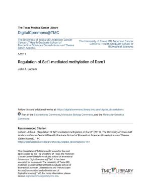 Regulation of Set1-Mediated Methylation of Dam1