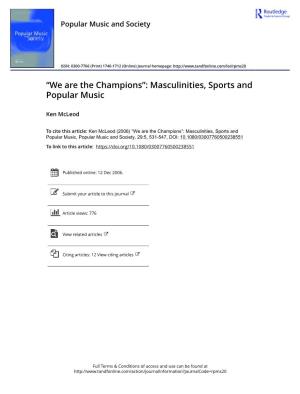 Masculinities, Sports and Popular Music
