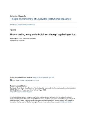 Understanding Worry and Mindfulness Through Psycholinguistics