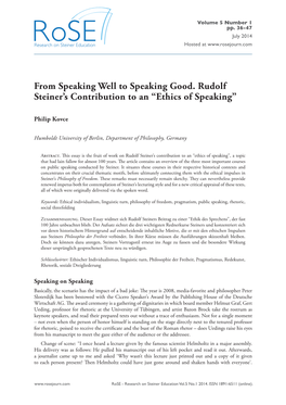 Ethics of Speaking”