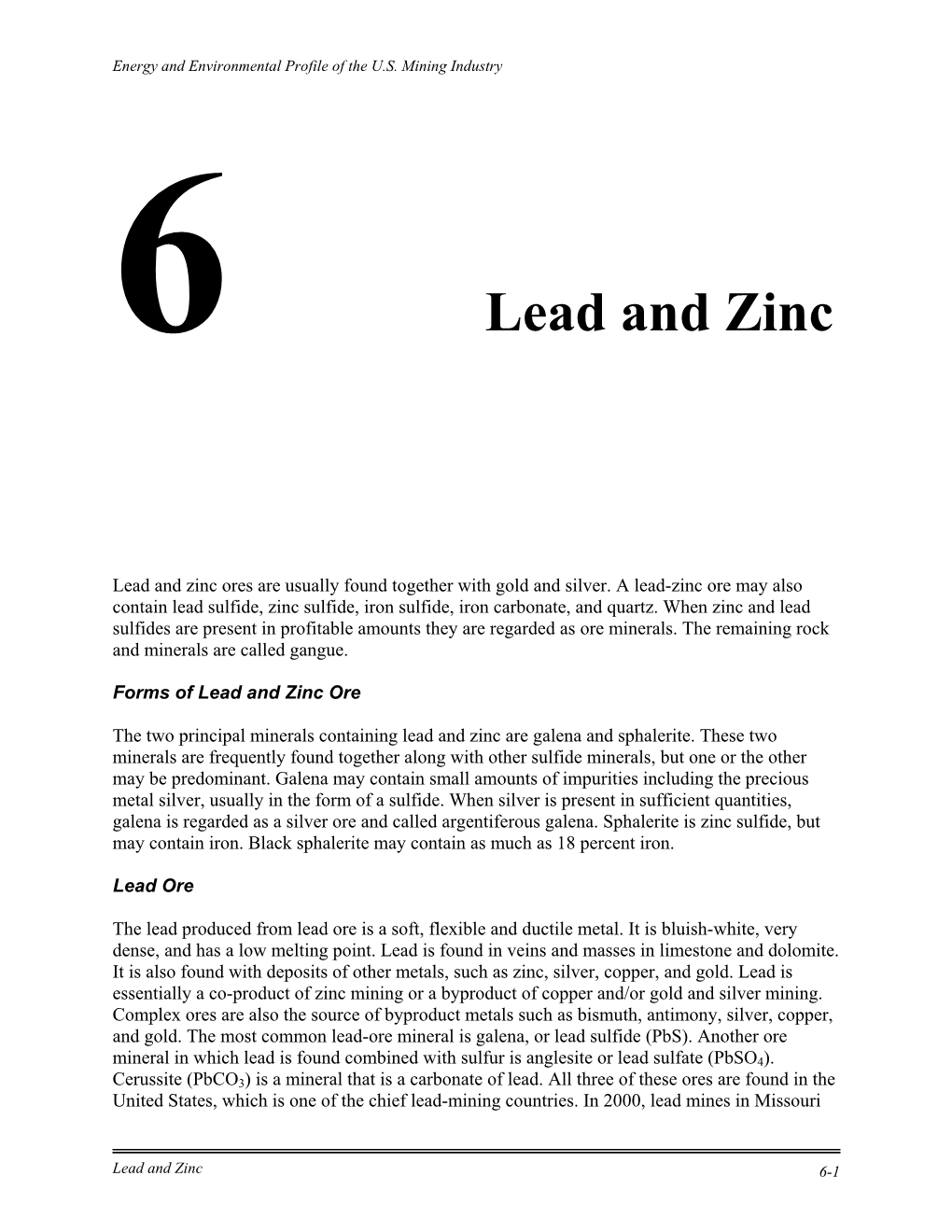 6 Lead and Zinc