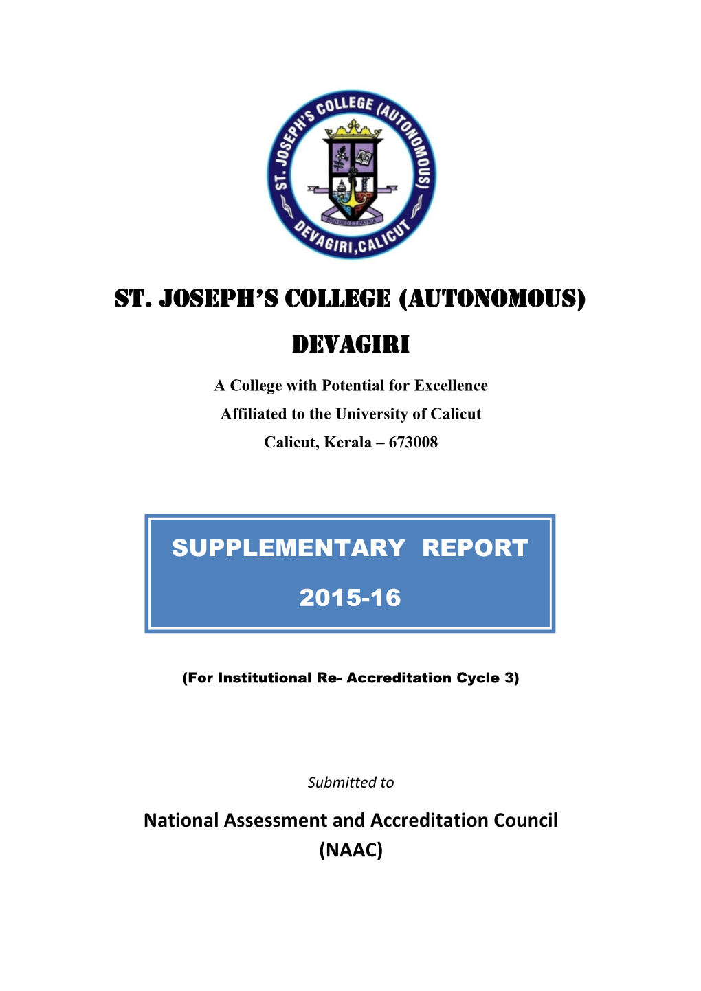 Supplementary Report 2015-16