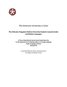 The Attitude of Egyptian Nubian University Students Towards Arabic and Nubian Languages