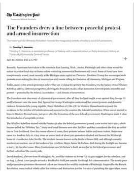 The Founders Drew a Line Between Peaceful Protest and Armed Insurrection