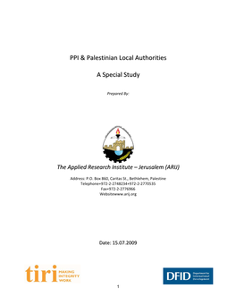 PPI & Palestinian Local Authorities