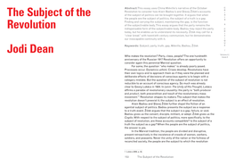The Subject of the Revolution Jodi Dean