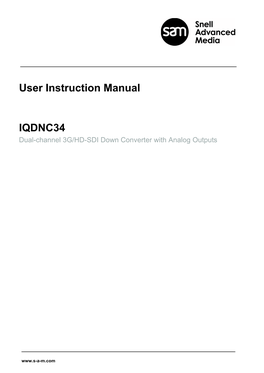IQDNC34 User Instruction Manual Issue 1 Revision 3