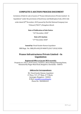 COMPLETE E-AUCTION PROCESS DOCUMENT Pranee